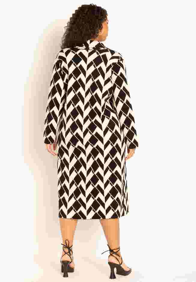Geo Print Heavy Knit Duster image number 2