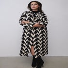 Geo Print Heavy Knit Duster image number null