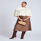 Button Detail Sweater Poncho image number null