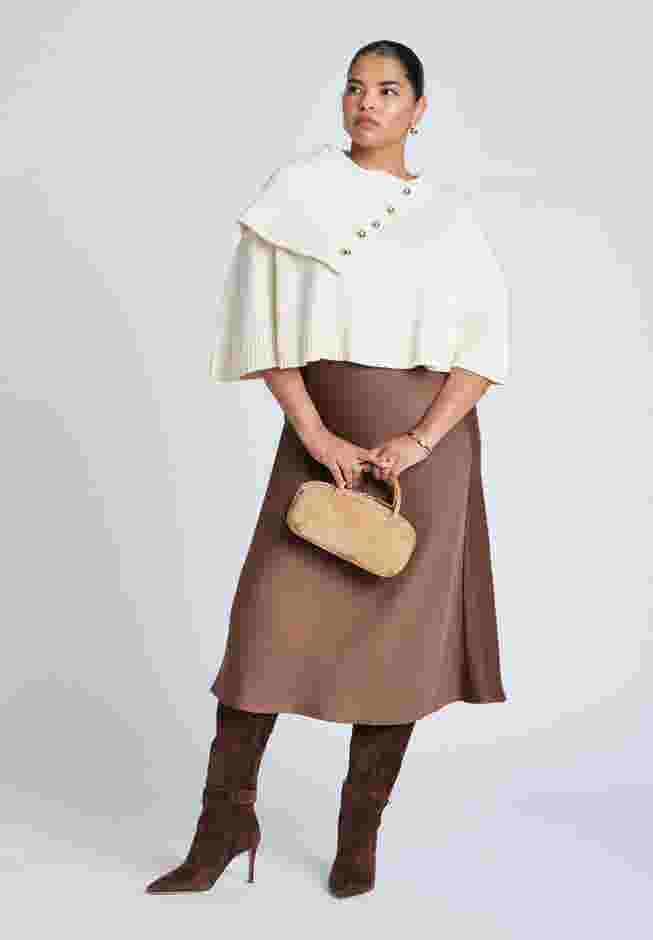 Button Detail Sweater Poncho image number 3