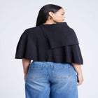 Button Detail Sweater Poncho image number null