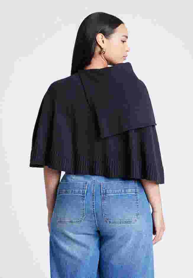 Button Detail Sweater Poncho image number 1