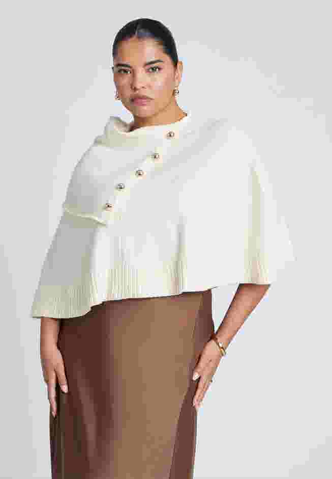 Button Detail Sweater Poncho image number 0