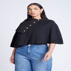 Button Detail Sweater Poncho image number null