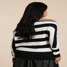 Asym Striped Sweater image number null
