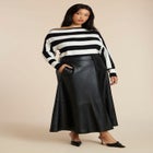 Asym Striped Sweater image number null