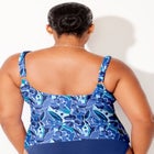 Ruffle V-Neck Tankini Top image number null