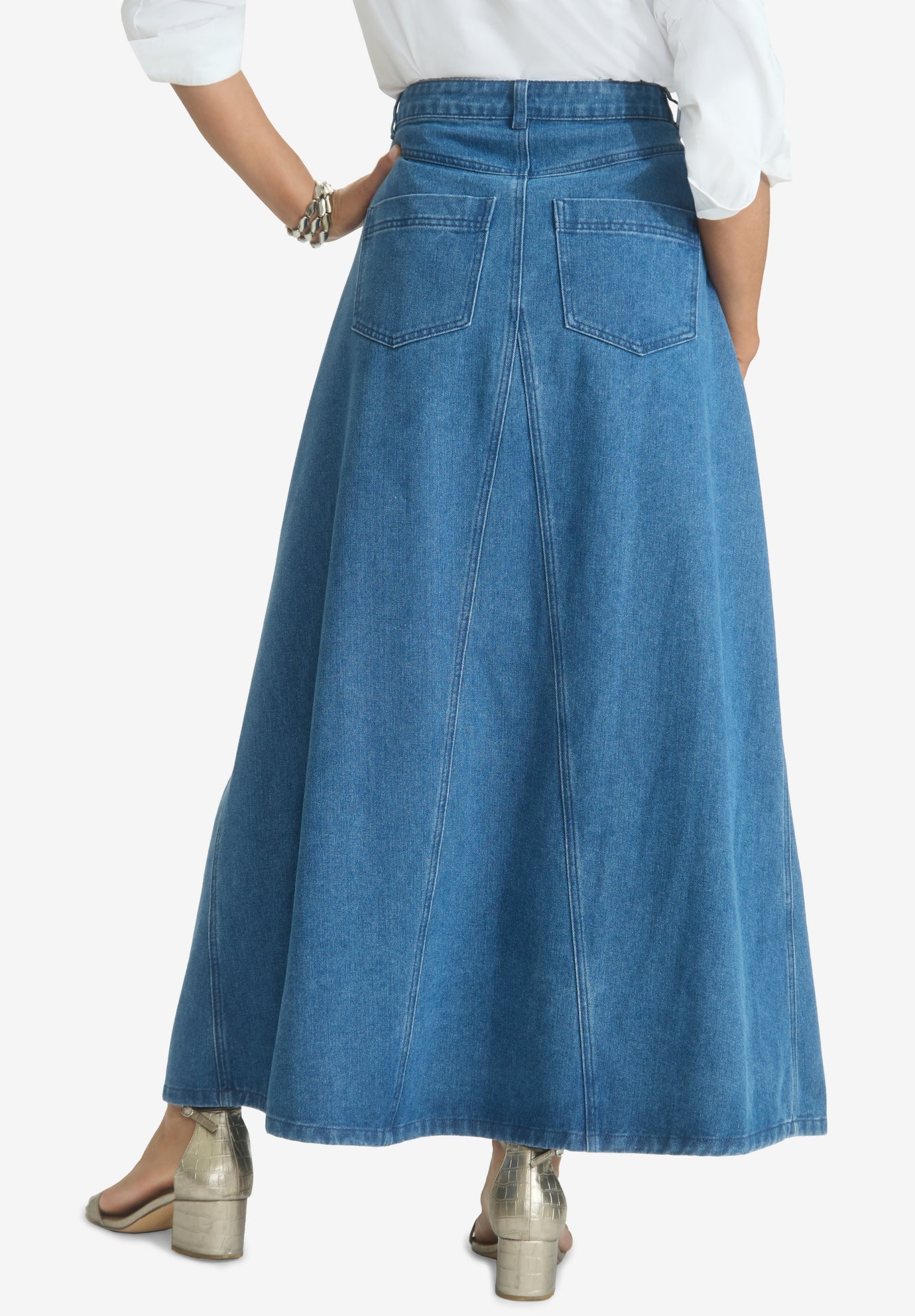 Denim Inset Maxi Skirt image number 2
