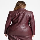 Faux Leather Asym Blazer image number null