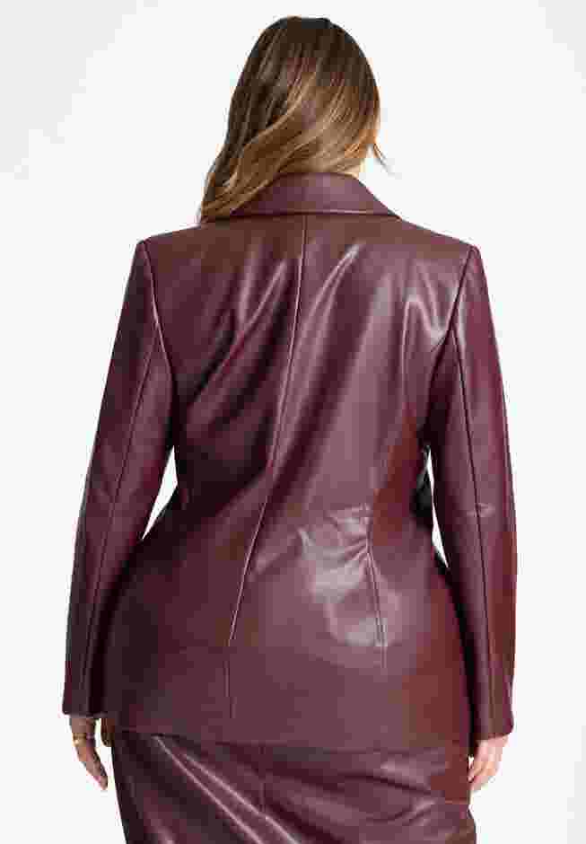 Faux Leather Asym Blazer image number 1