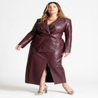 Faux Leather Asym Blazer image number null