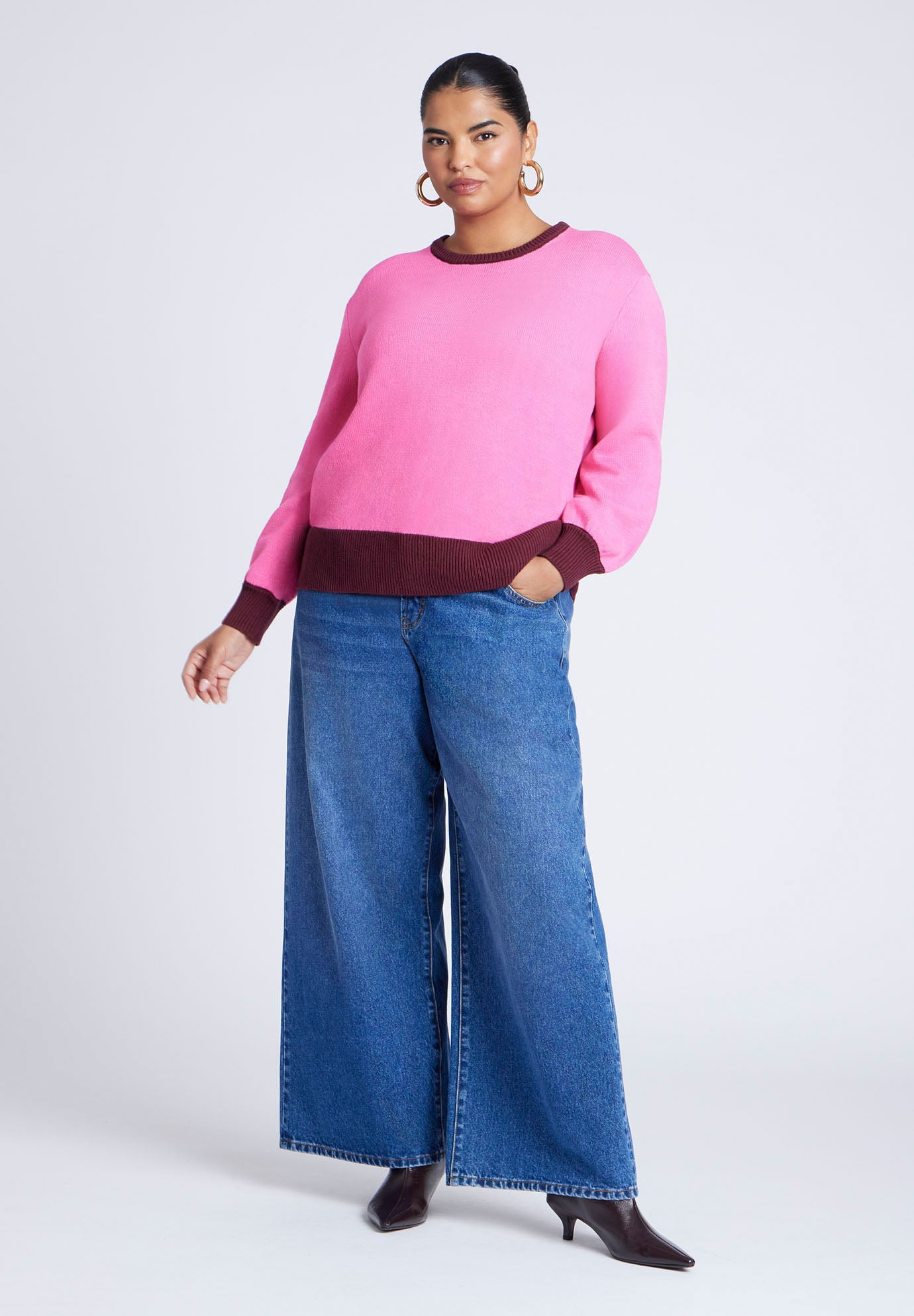 Contrast Rib Sweater image number 3