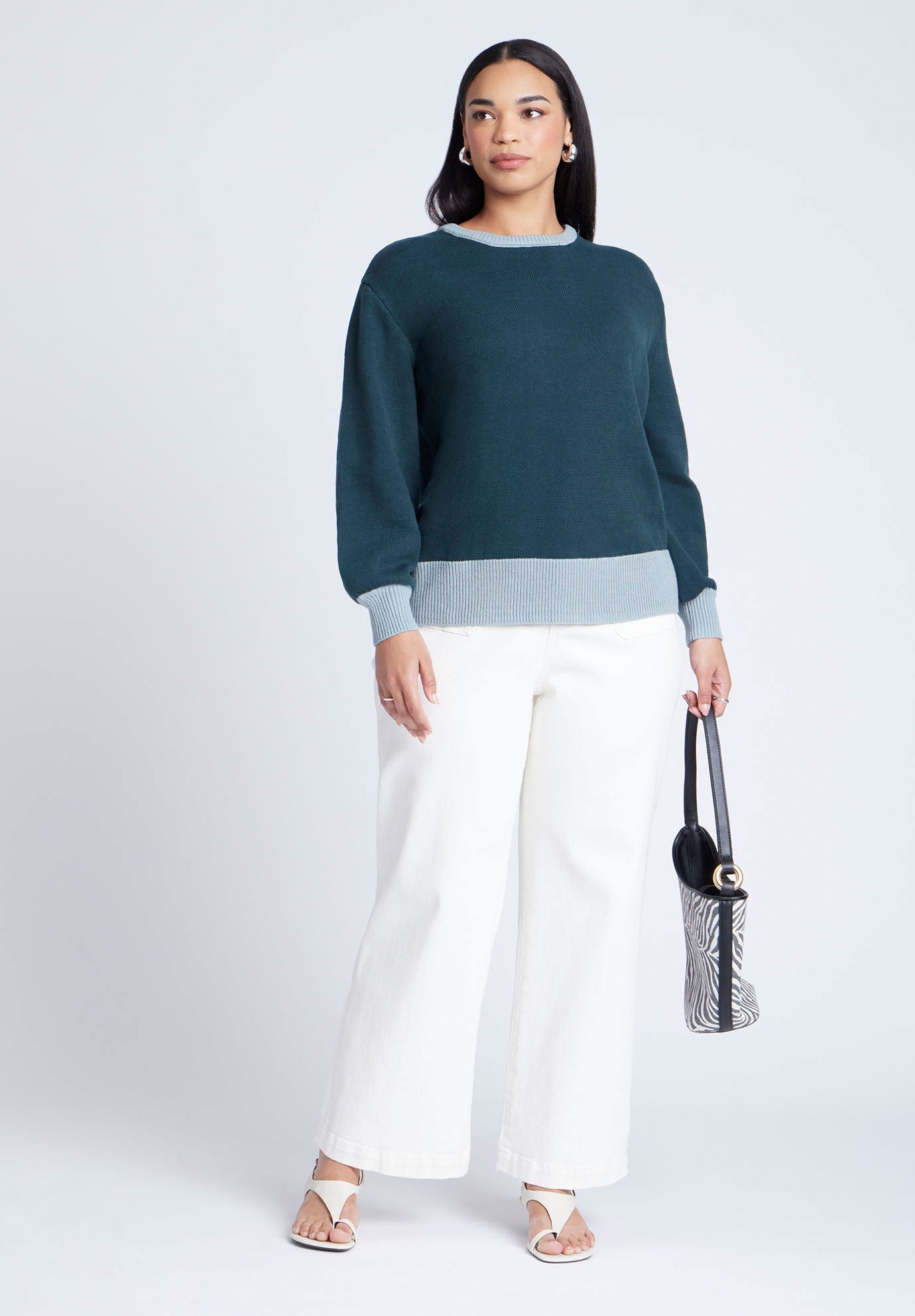 Contrast Rib Sweater image number 2