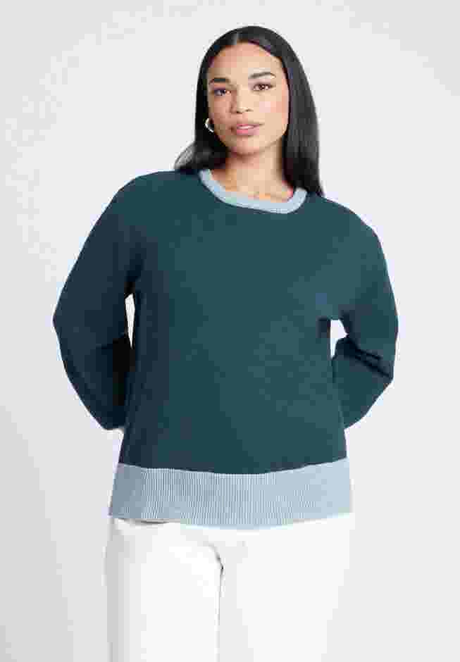Contrast Rib Sweater image number 0