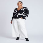 Bow Print Cardigan image number null