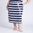 Sequin Striped Midi Skirt image number null