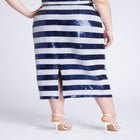 Sequin Striped Midi Skirt image number null
