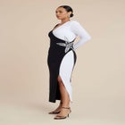 Colorblock Embellished Maxi Dress image number null