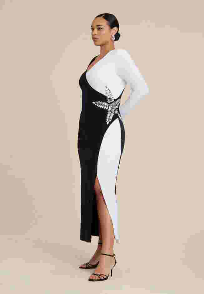 Colorblock Embellished Maxi Dress image number 4