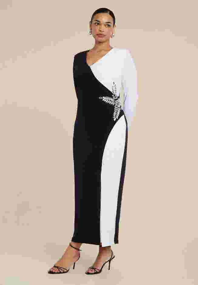 Colorblock Embellished Maxi Dress image number 0