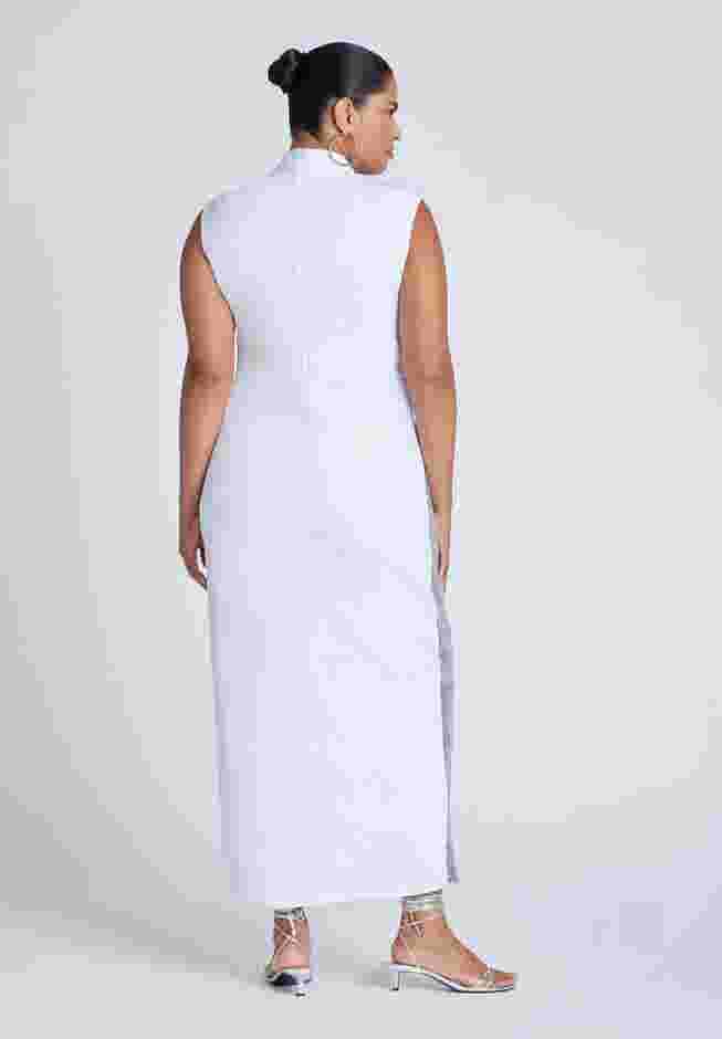 Funnel Neck Knit Dress With Sequin image number 1