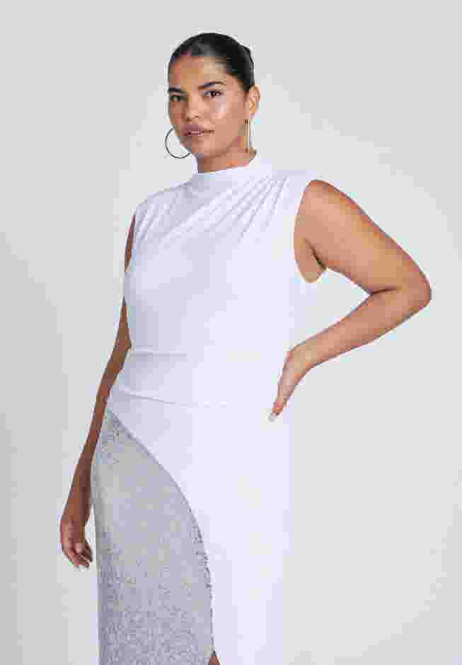 Funnel Neck Knit Dress With Sequin image number 2