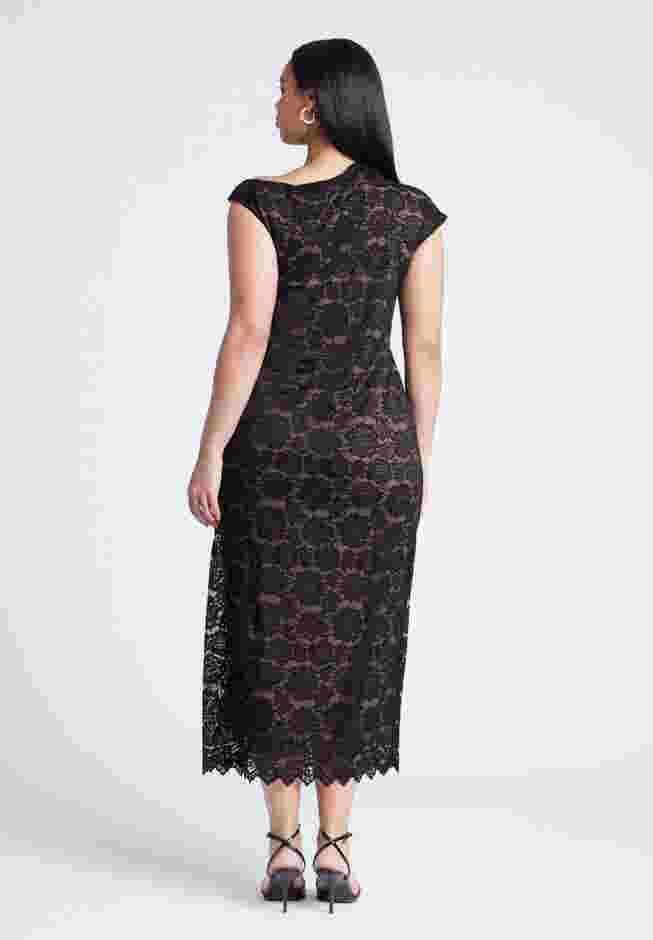 Lace Fitted Midi Dress image number 1