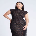 Lace Fitted Midi Dress image number null