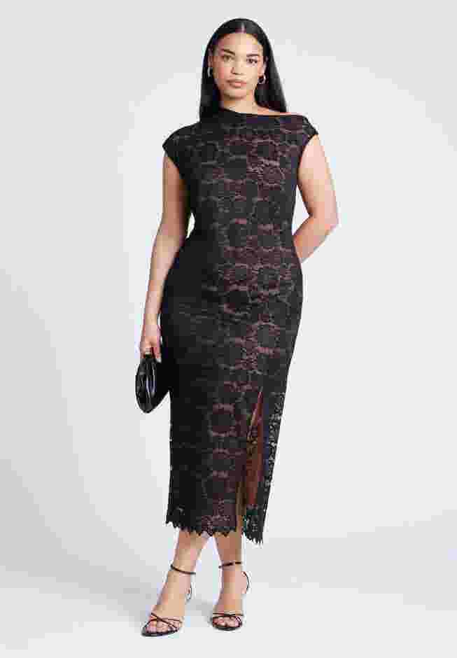 Lace Fitted Midi Dress image number 0
