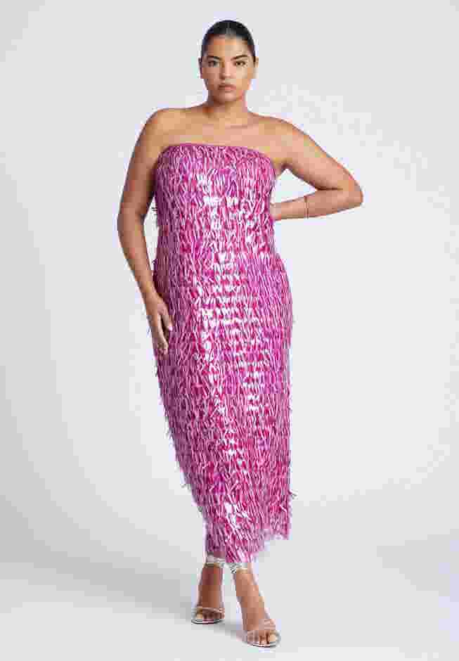 Strapless Paillette Dress image number 1