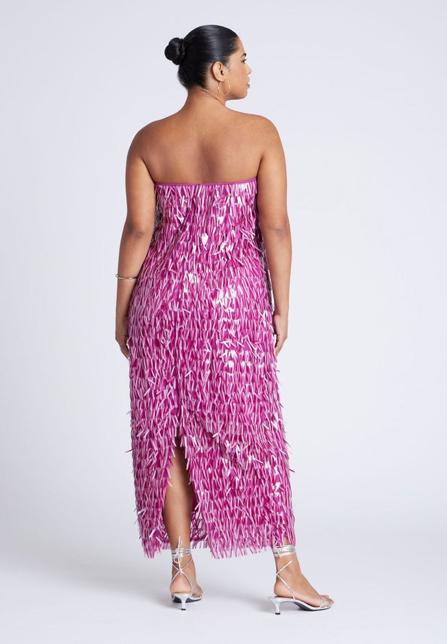 Strapless Paillette Dress image number null