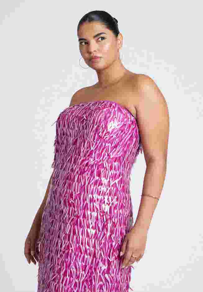 Strapless Paillette Dress image number 3