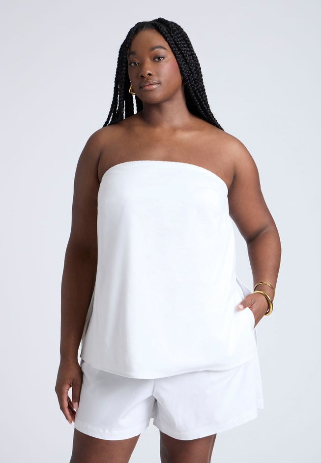 Linen Column Tube Top image number 0