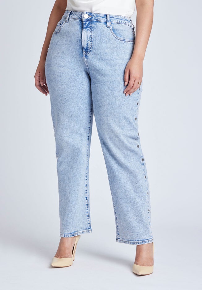 Straight Leg Jean With Studs image number 0