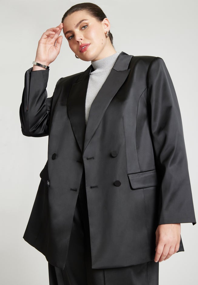 Satin Double Breasted Blazer image number 2
