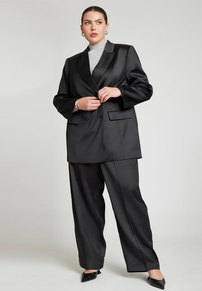 Satin Double Breasted Blazer image number 4