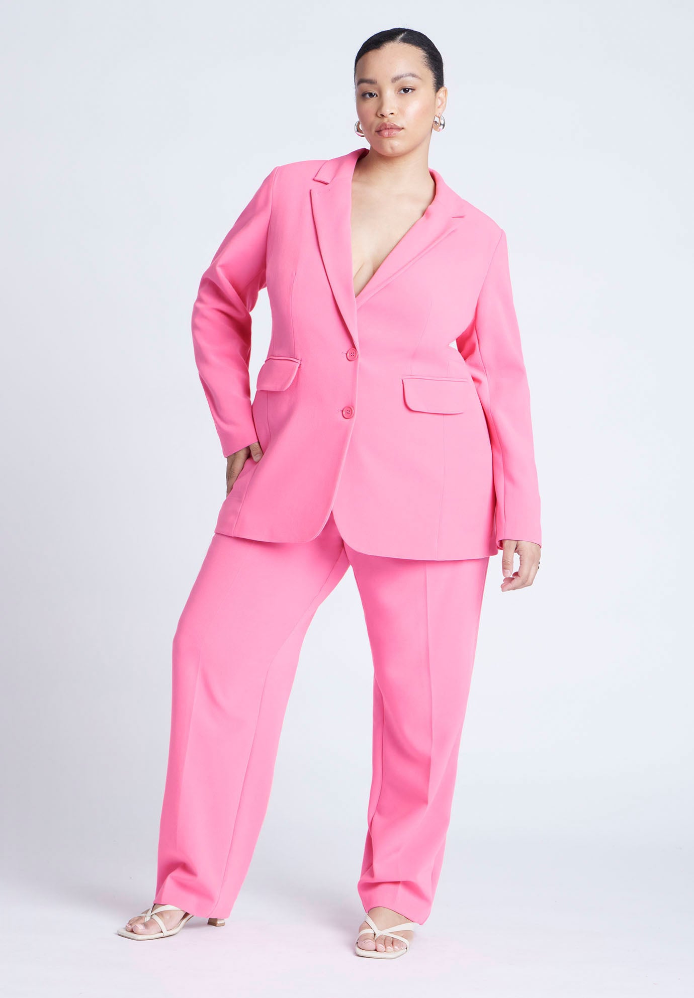 The 365 Semi Stretch Two Button Blazer image number 2