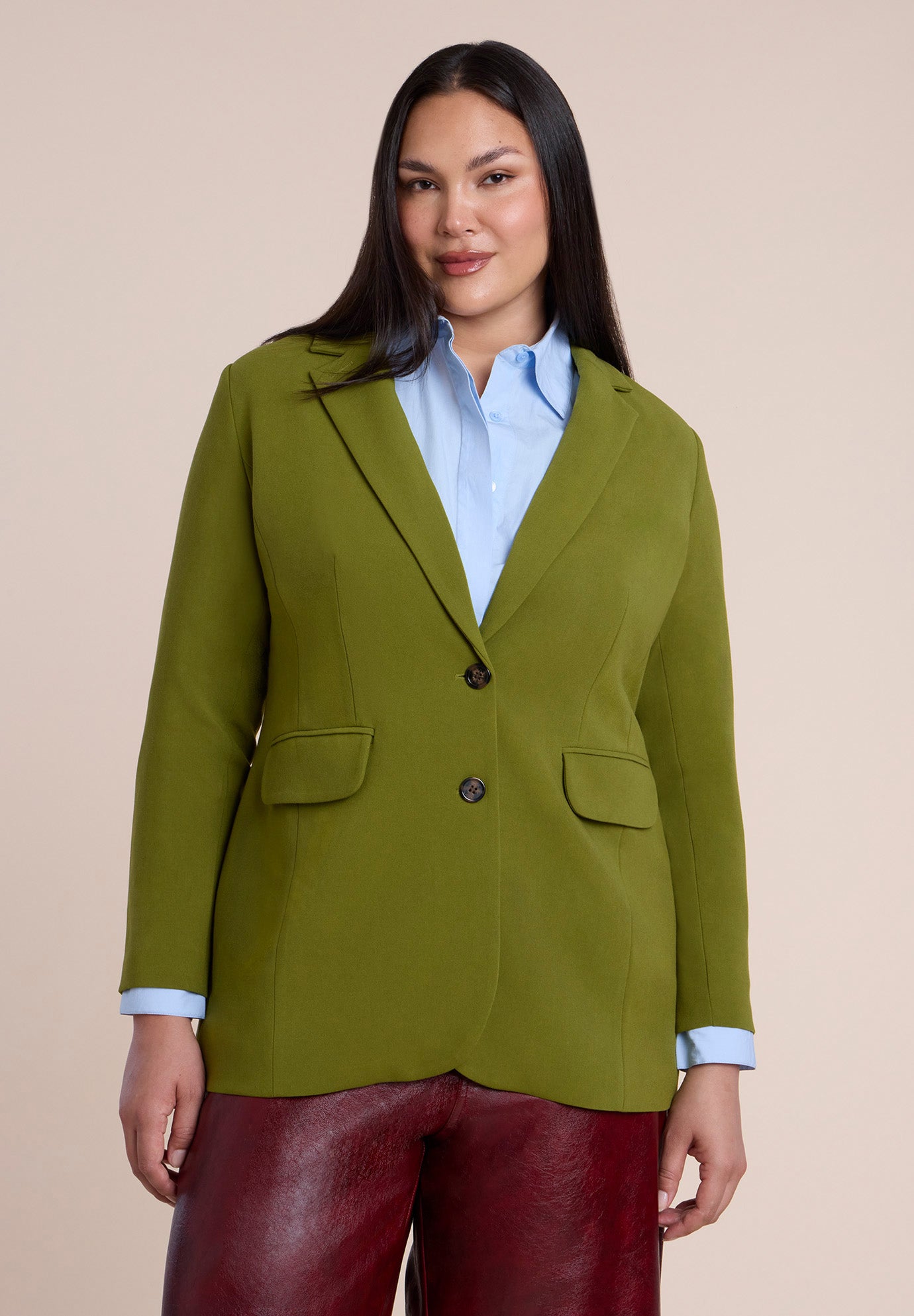 The 365 Semi Stretch Two Button Blazer image number 0