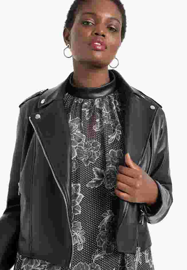 Faux Leather Moto Jacket image number 0
