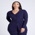  Button Front Long Ribbed Cardigan image number null