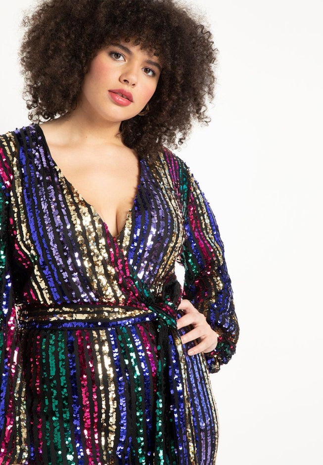 Multicolor Stripe Sequin Jumpsuit image number 5
