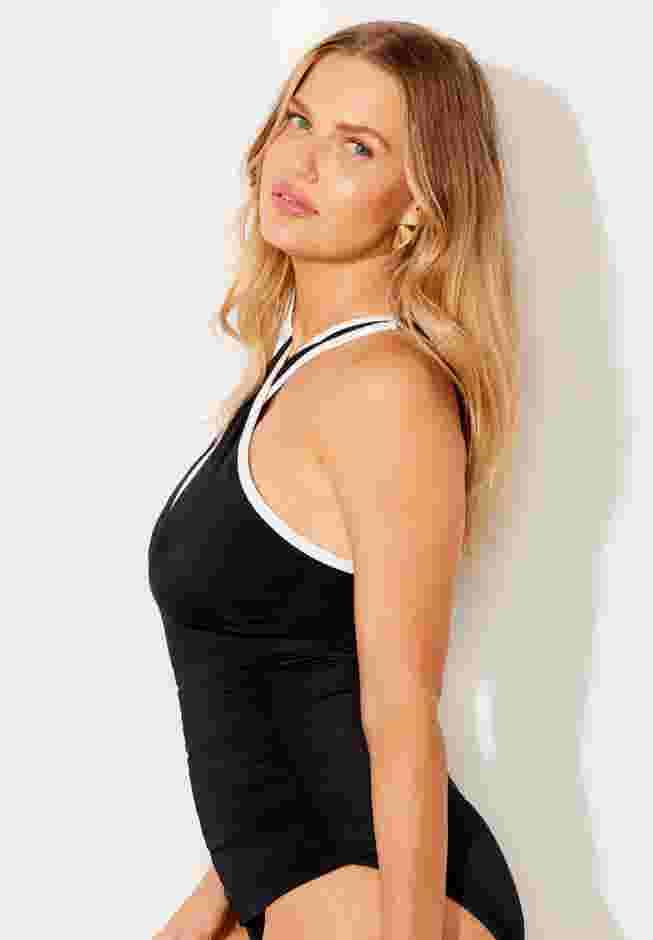 Crisscross High Neck Tankini Top image number 2
