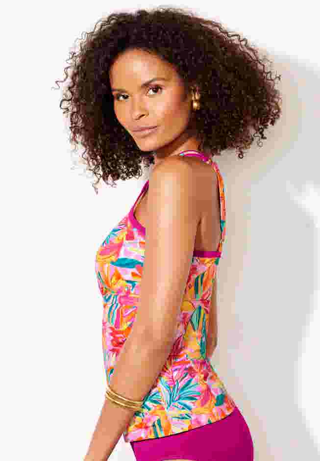 Crisscross High Neck Tankini Top image number 2