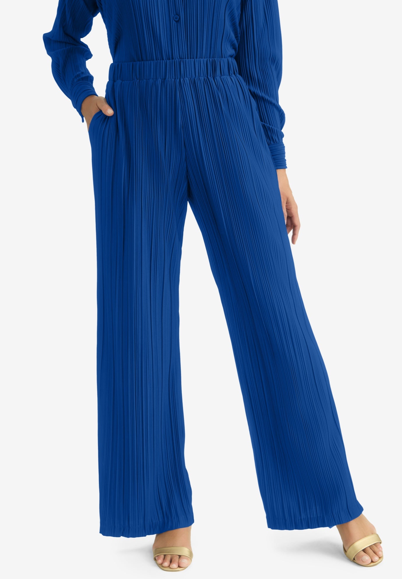 Plisse Wide-Leg Trouser image number 0