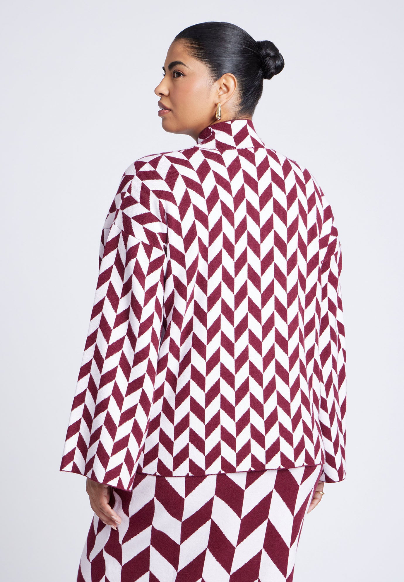 Mock Neck Intarsia Sweater image number 1