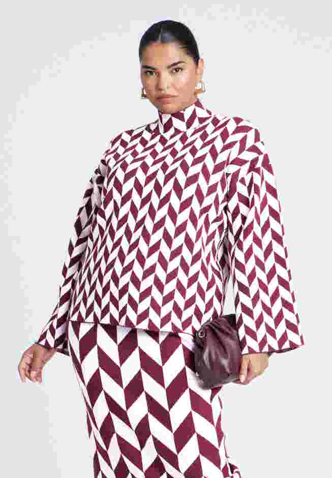 Mock Neck Intarsia Sweater image number 0