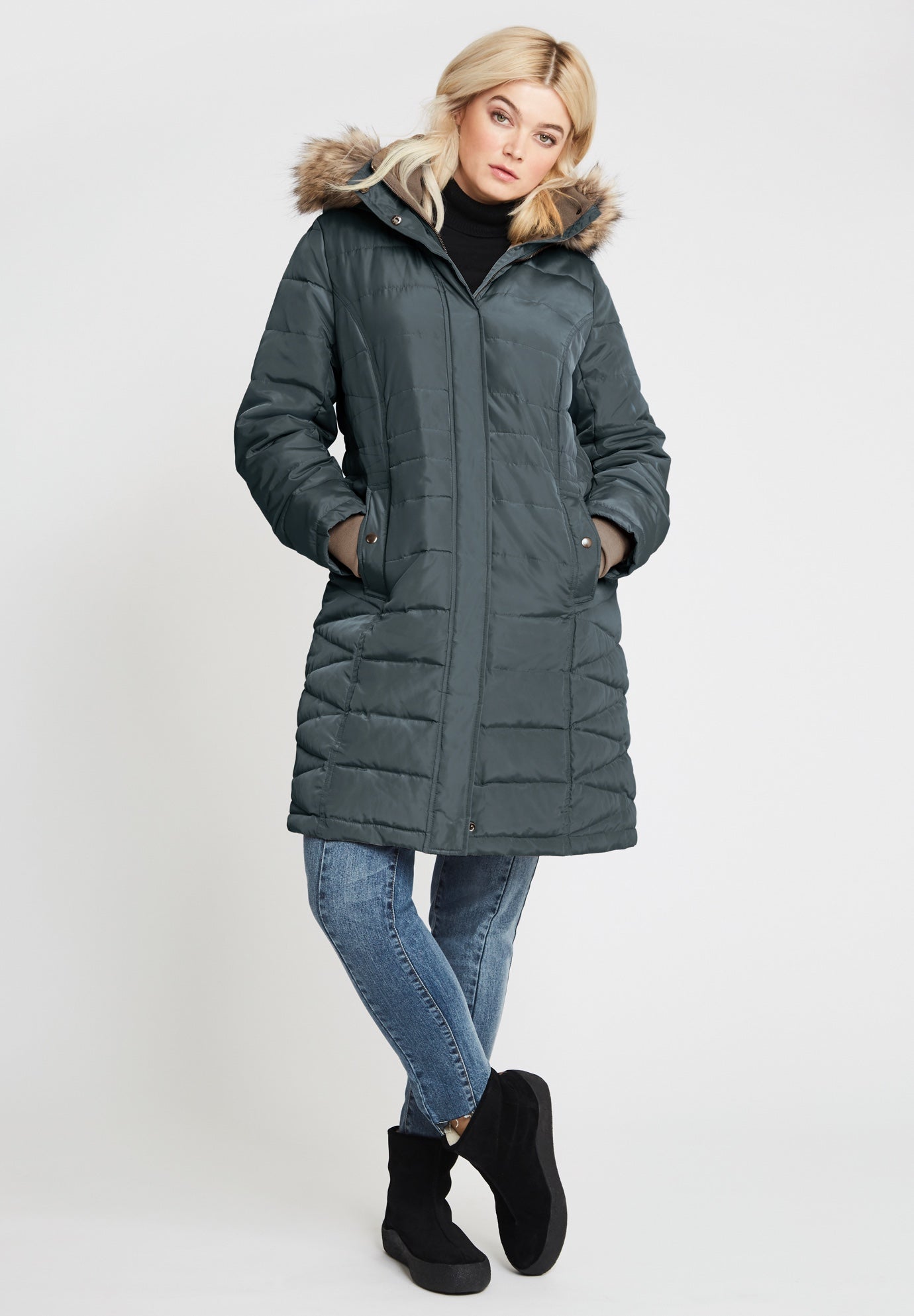 Faux Fur Trim Puffer image number 0