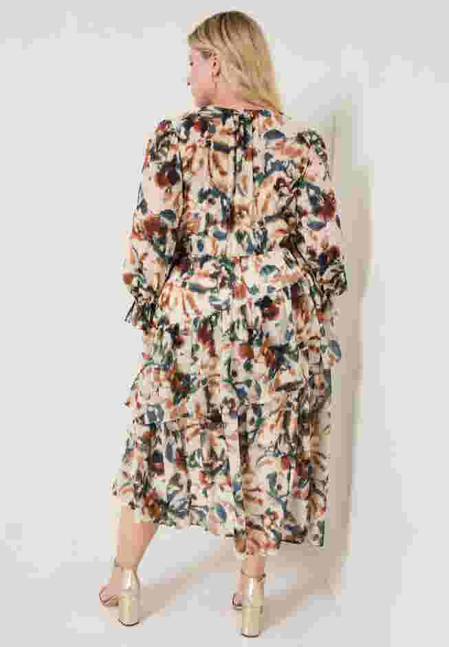 Tiered Pleated Midi Dress image number 1