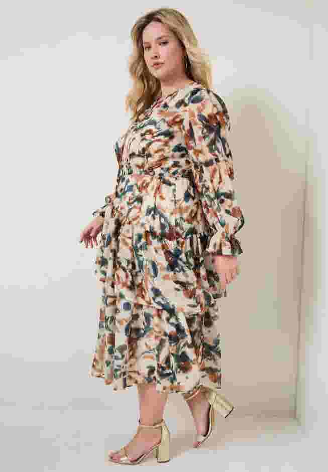 Tiered Pleated Midi Dress image number 2