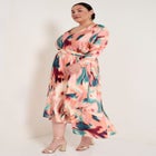 Ruffled Dolman Sleeve Maxi Dress image number null